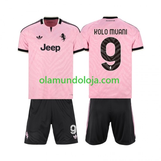 Camisola Juventus Randal Kolo Muani 9 Criança Equipamento Segundo 2026-2027 Manga Curta